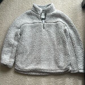 Cozy Gray Sherpa Pullover